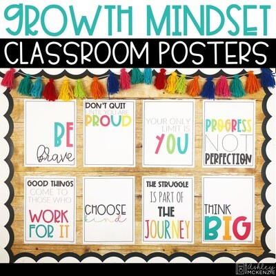 Growth Mindset Classroom Posters - 5 Minute Bulletin Board!