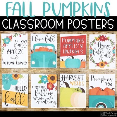 Fall Classroom Posters - 5 Minute Bulletin Board!
