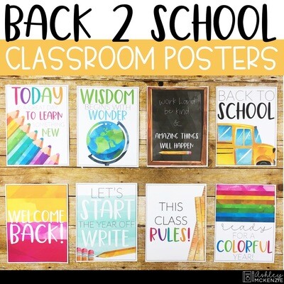 Back To School Classroom Posters - 5 Minute Bulletin Board!