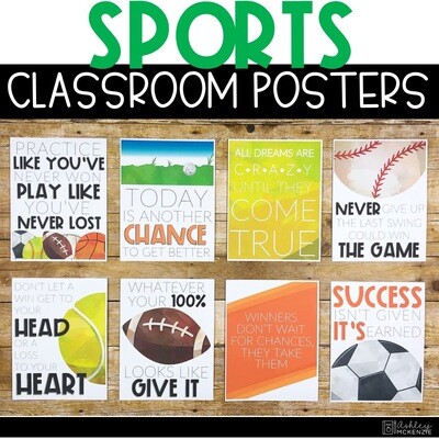 Sports Classroom Posters - 5 Minute Bulletin Board!