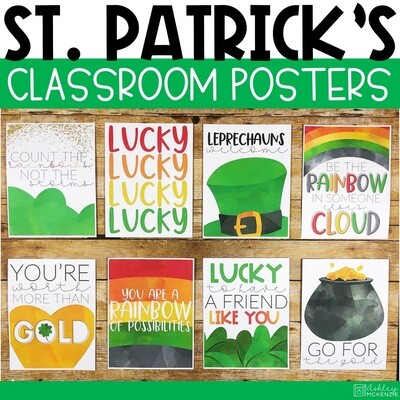 St. Patrick's Day Classroom Posters - 5 Minute Bulletin Board!