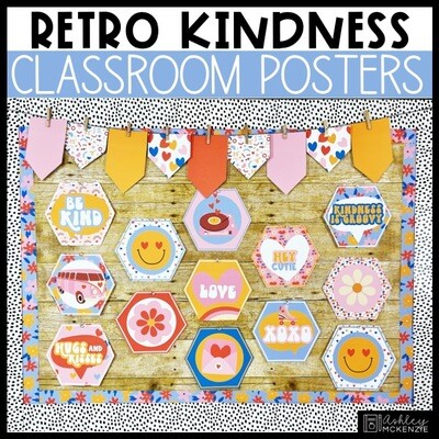 Valentine's Day Kindness Week Classroom Posters - Retro Theme