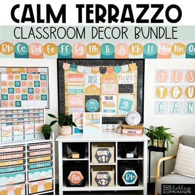 Calm Terrazzo Classroom Decor Bundle