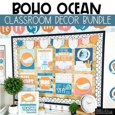 Boho Ocean Classroom Decor Bundle