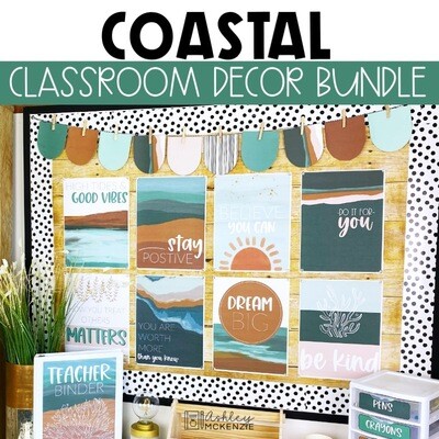 Calm Coastal or Ocean Classroom Decor Bundle