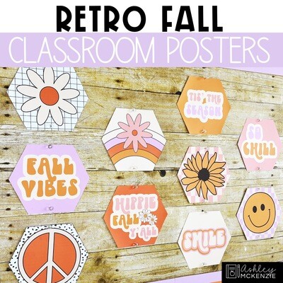 Retro Fall Classroom Posters - Editable!