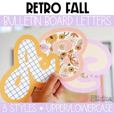 Retro Fall A-Z Bulletin Board Letters, Punctuation, and Numbers