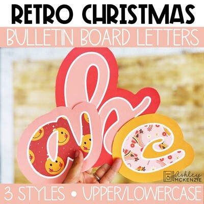 Retro Christmas A-Z Bulletin Board Letters, Punctuation, and Numbers