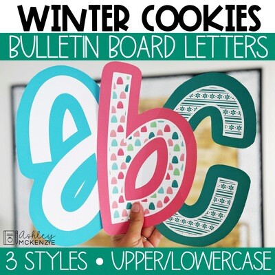 Winter Cookies A-Z Bulletin Board Letters, Punctuation, and Numbers