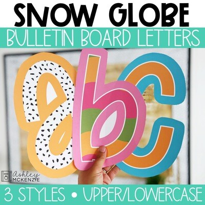 Winter Snow Globe A-Z Bulletin Board Letters, Punctuation, and Numbers