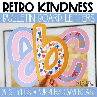 Retro Valentine A-Z Bulletin Board Letters, Punctuation, and Numbers