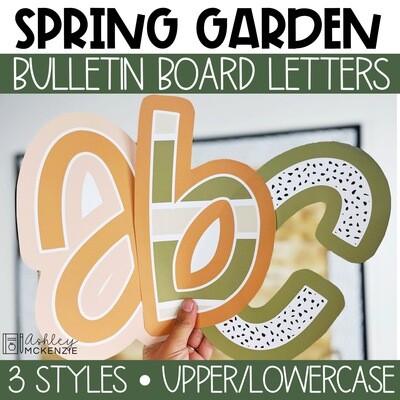 Spring Garden A-Z Bulletin Board Letters, Punctuation, and Numbers