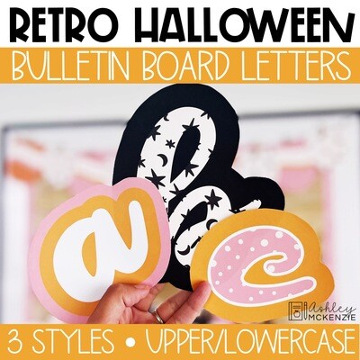Retro Halloween A-Z Bulletin Board Letters, Punctuation, and Numbers