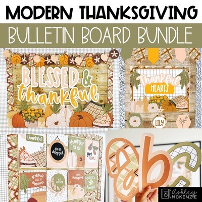 Modern Thanksgiving Classroom Decor Bundle