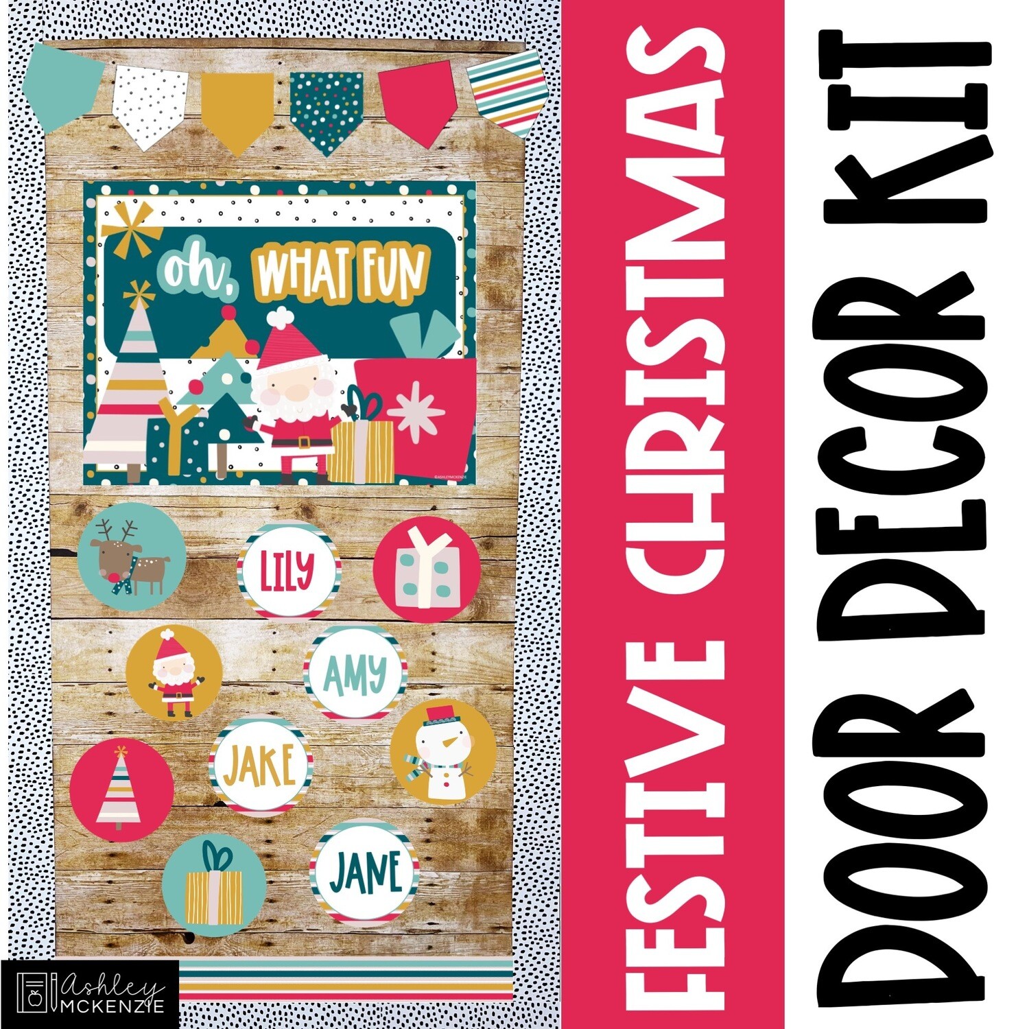 Festive Christmas Classroom Door Decor Kit