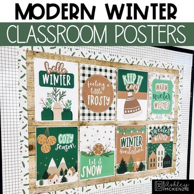 Modern Winter Classroom Posters - Editable!