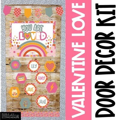 Valentine Love Classroom Door Decor Kit