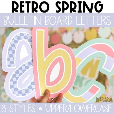 Retro Spring A-Z Bulletin Board Letters, Punctuation, and Numbers