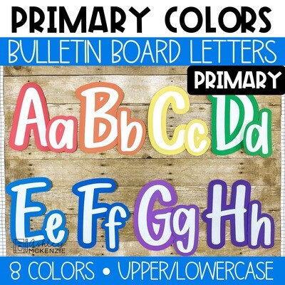 Primary Colors Primary Font A-Z Bulletin Board Letters, Punctuation, and Numbers