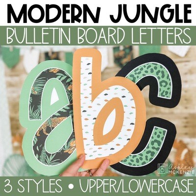 Modern Jungle A-Z Bulletin Board Letters, Punctuation, and Numbers