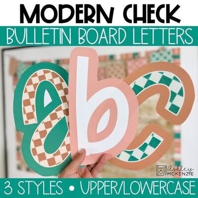 Modern Check A-Z Bulletin Board Letters, Punctuation, and Numbers