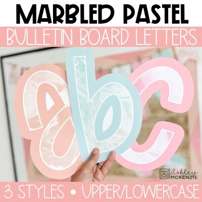 Marbled Pastel A-Z Bulletin Board Letters, Punctuation, and Numbers