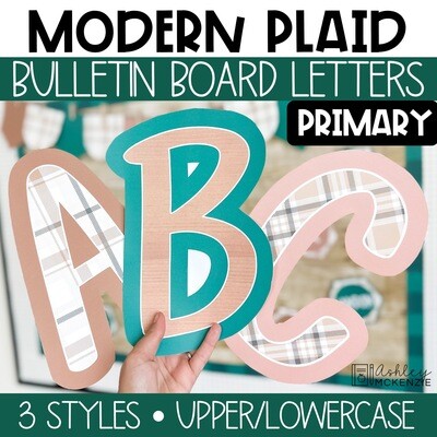 Modern Jungle Primary Font A-Z Bulletin Board Letters, Punctuation, and  Numbers