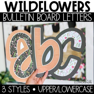 Wildflowers A-Z Bulletin Board Letters, Punctuation, and Numbers