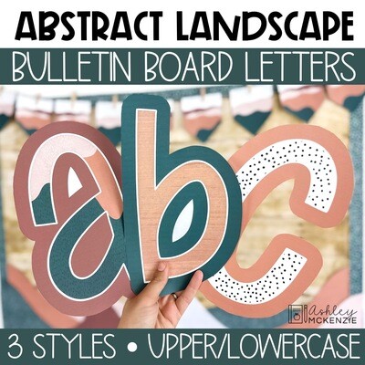 Abstract Landscape A-Z Bulletin Board Letters, Punctuation, and Numbers