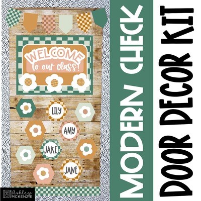 Modern Check Classroom Door Decor Kit