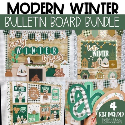 Modern Winter Classroom Decor Bundle