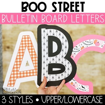 Halloween Boo Street A-Z Bulletin Board Letters, Punctuation, and Numbers