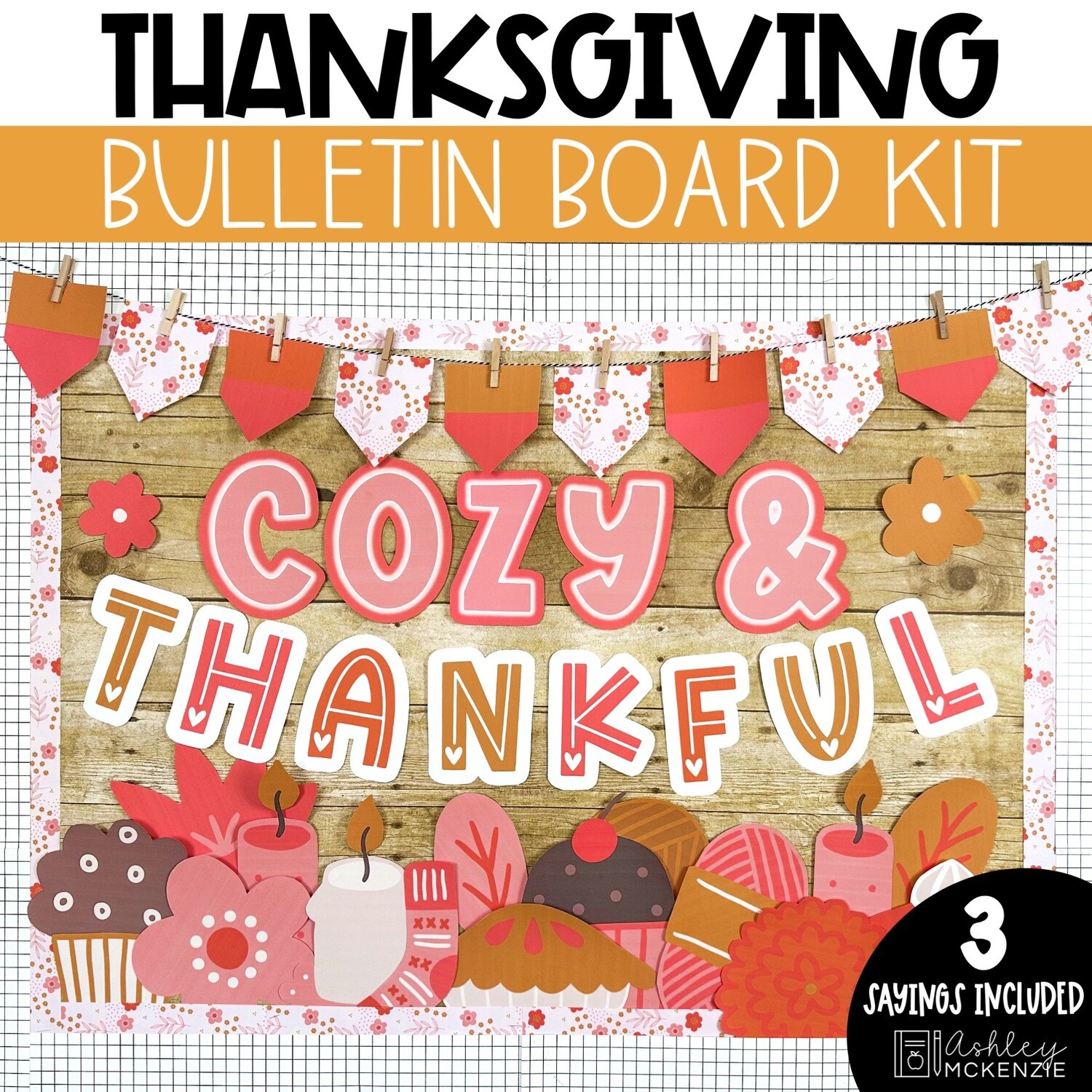 Groovy Fall Bulletin Board Letters / Clipart / Lettering Pack