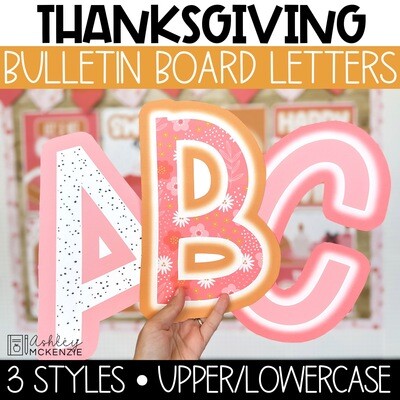 Cozy Thanksgiving A-Z Bulletin Board Letters, Punctuation, and Numbers