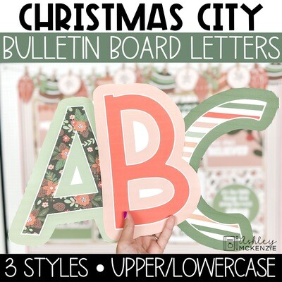 Christmas City A-Z Bulletin Board Letters, Punctuation, and Numbers