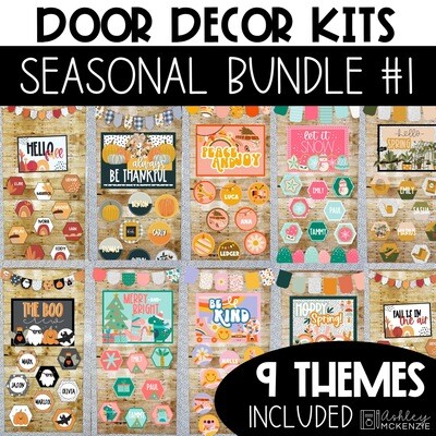 Seasonal Classroom Door Decor Kits Bundle #1