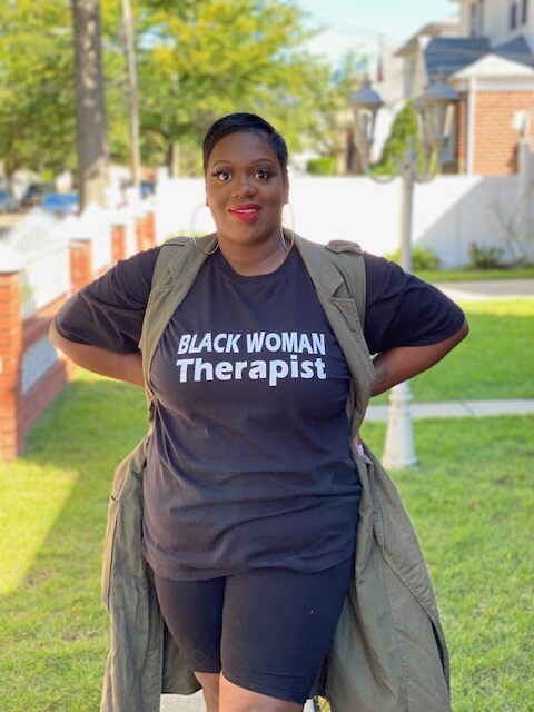 Black Woman Therapist BLACK SHIRT