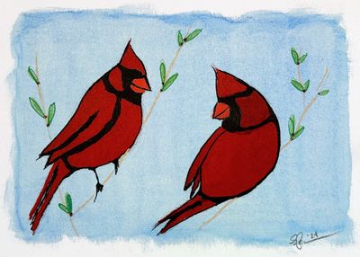 holiday greeting cards - lil cardinals