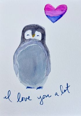 lil Bi Penguin Greeting Cards