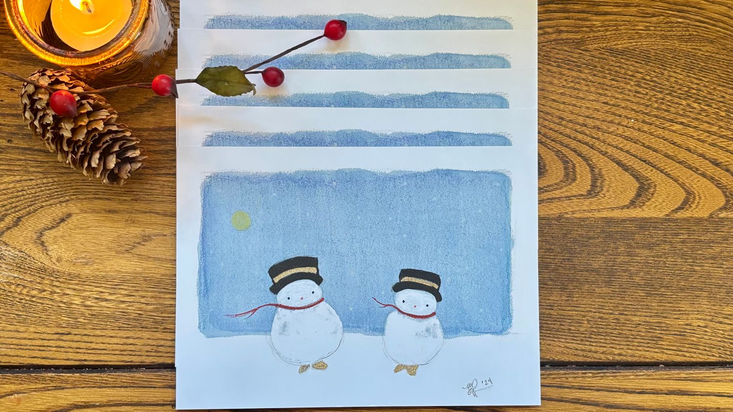 Whimsical Snowmen Holiday Greeting Card