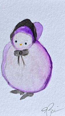 Joyful watercolor artwork celebrating ACE queer community, hand-painted in black, purple and grey in a playful style