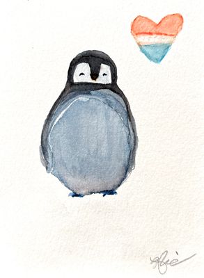 Joyful watercolor artwork celebrating transgender queer community, hand-painted in pink, white and blue in a playful style