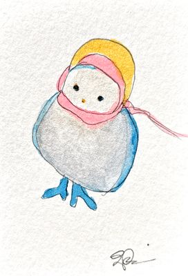 Joyful watercolor artwork celebrating pan-sexual queer community, hand-painted in yellow pink and blue in a playful style