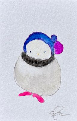 Joyful watercolor artwork celebrating gender-fluid queer community, hand-painted in purple blue black pink in a playful style