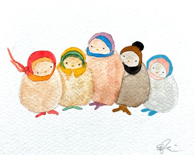 Joyful watercolor Valentine Greeting card celebrating gay, queer, pride, rainbow community, love hand-painted greeting card