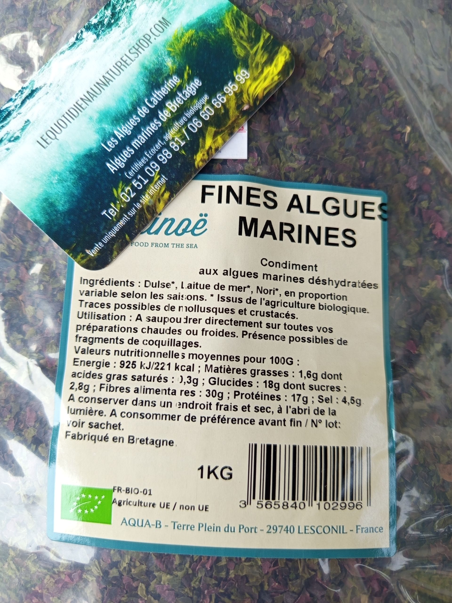MIX d'algues fines  marines,  3 algues déshydratées 1KG