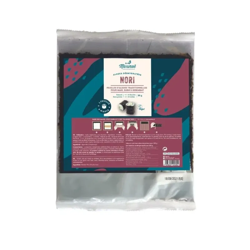 Nori déshydraté en feuilles 100 feuilles