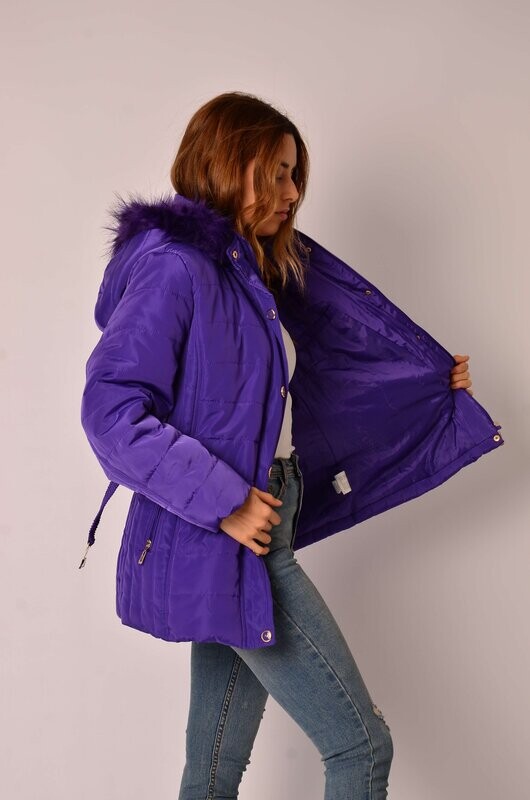 Abrigo talla grande morado