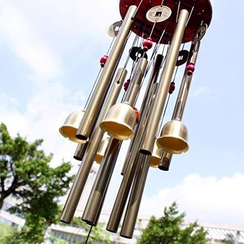 Large Wind Chime Yard Garden Outdoor Noisemaker Bells Pavilion Copper Coin