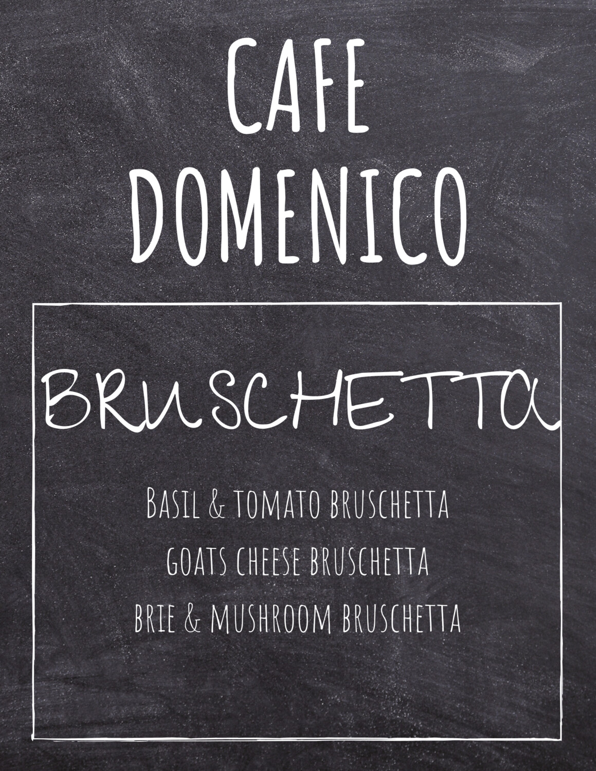 Bruschetta - served with salad garnish